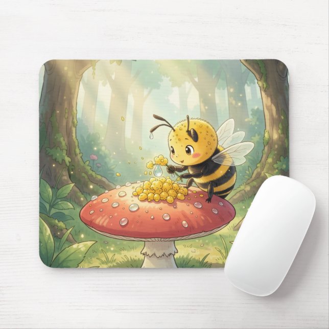 Mousepad Golden Bumblebee in Bloom Dance.2 (Com mouse)