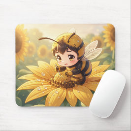 Mousepad Golden Bumblebee in Bloom Dance.3