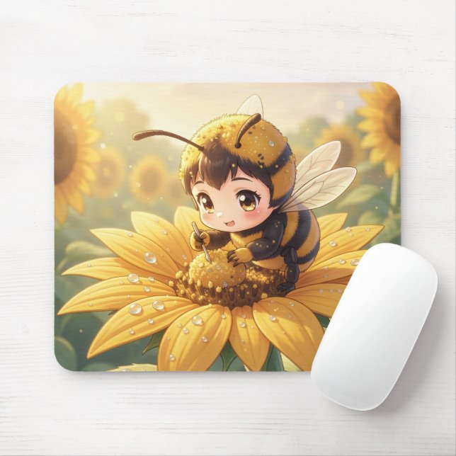 Mousepad Golden Bumblebee in Bloom Dance.3 (Com mouse)