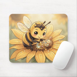 Mousepad Golden Bumblebee in Bloom Dance.4