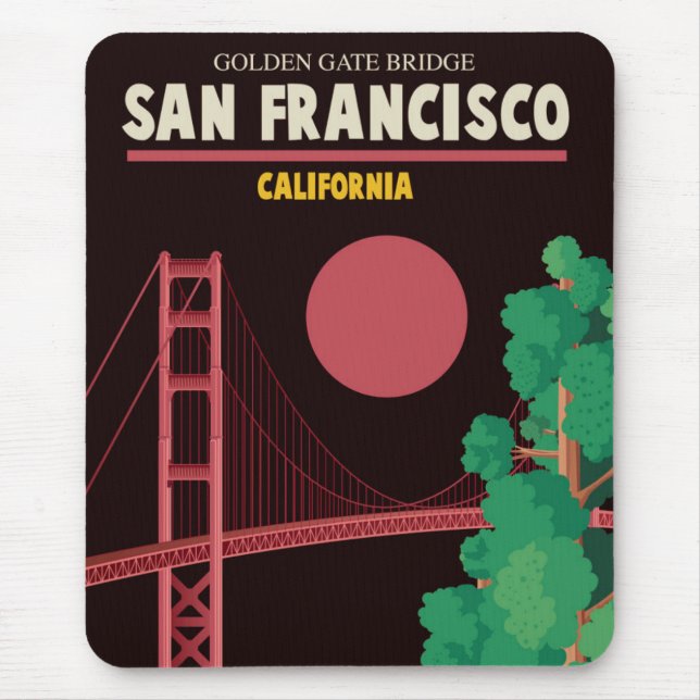 Mousepad Golden gate bridge na noite (Frente)