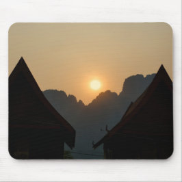 Mousepad Golden light on the peaks: sunset in Vang Vieng