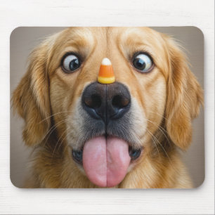 Mousepad Golden Retriever Com Candy Corn