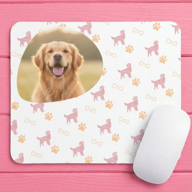 Mousepad Golden Retriever com Foto Personalizada - Rosa Pas (Criador carregado)