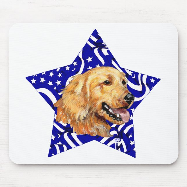 Mousepad Golden Retriever Estrela Azul (Frente)