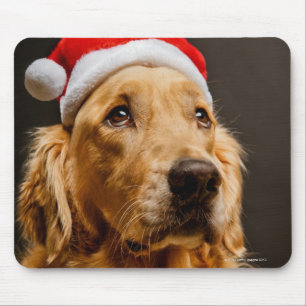 Mousepad Golden retriever que levanta para seu Natal