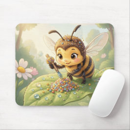 Mousepad Goldene Hummel im Blütentanz.2