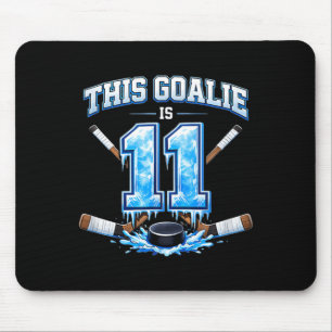 Mousepad Goleiro de hóquei no gelo de aniversário de 11 ano
