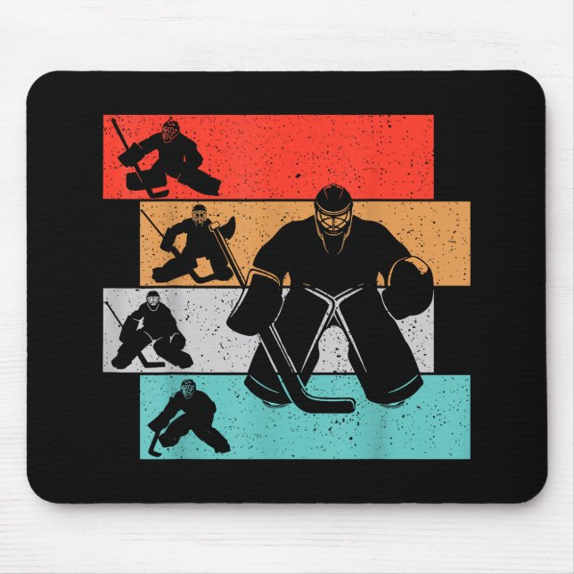 Mousepad Goleiro de Hóquei no Gelo Jogador de Hóquei (Frente)