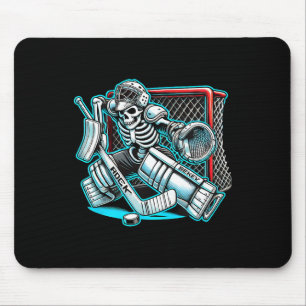 Mousepad Goleiro Esqueleto de Halloween Hóquei