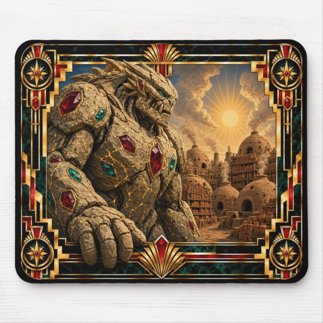 Mousepad Golem, Art Deco Mitológico (Frente)