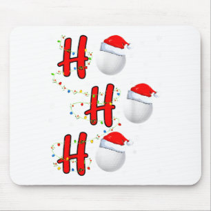 Mousepad Golf Ball Papai Noel Chapéu Ho Ho Ho Homens Mulher
