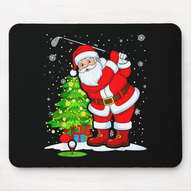 Mousepad Golf Christmas Men Club Playing Santa Claus  (Frente)
