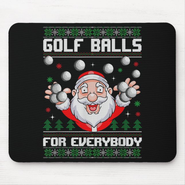Mousepad Golf For Everybody Santa Ugly Christmas Golfing  (Frente)