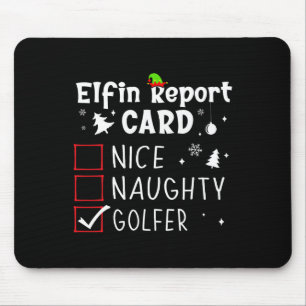 Mousepad Golf Natal Belo, Engraçado Lista Xmas Golfer