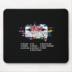 Mousepad Golfe ao Redor do Mundo Amante de Golfe Viagens Go