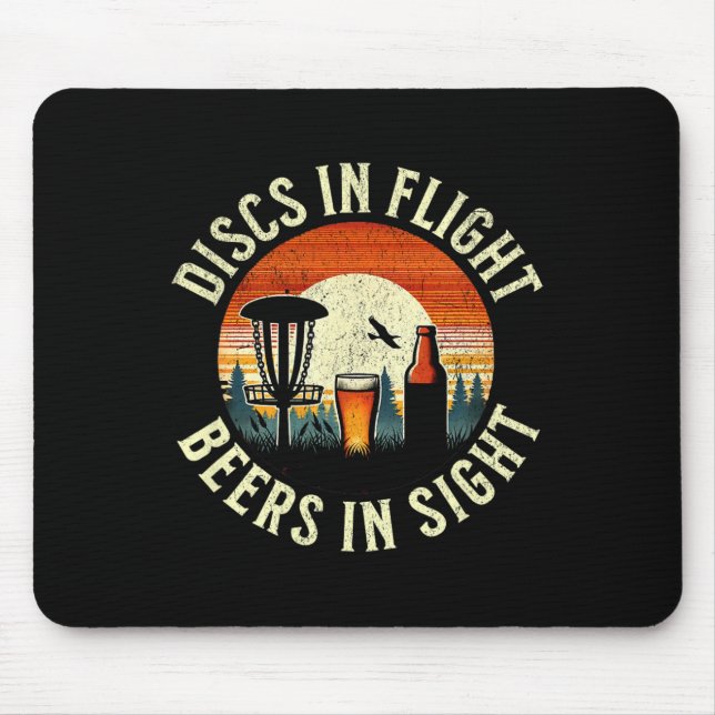 Mousepad Golfe de Disco de Cerveja Pôr do Sol - Discos em V (Frente)