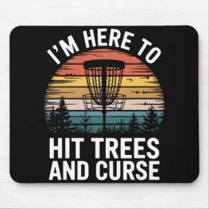 Mousepad Golfe de Disco Engraçado Bate Árvores e Xinga Retr