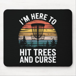 Mousepad Golfe de Disco Engraçado Bate Árvores e Xinga Retr