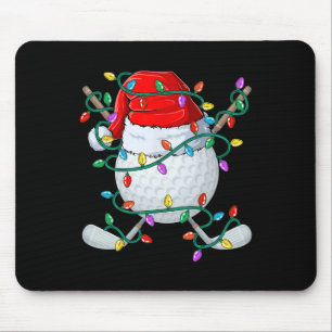 Mousepad Golfe de Natal Xmas Papai Noel Chapéu de Esportes