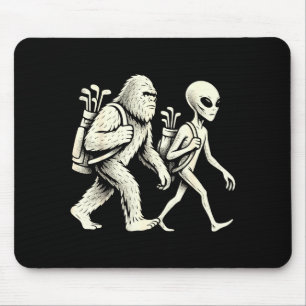 Mousepad Golfe Divertido Pé Grande Sasquatch Alien Ovni Gol