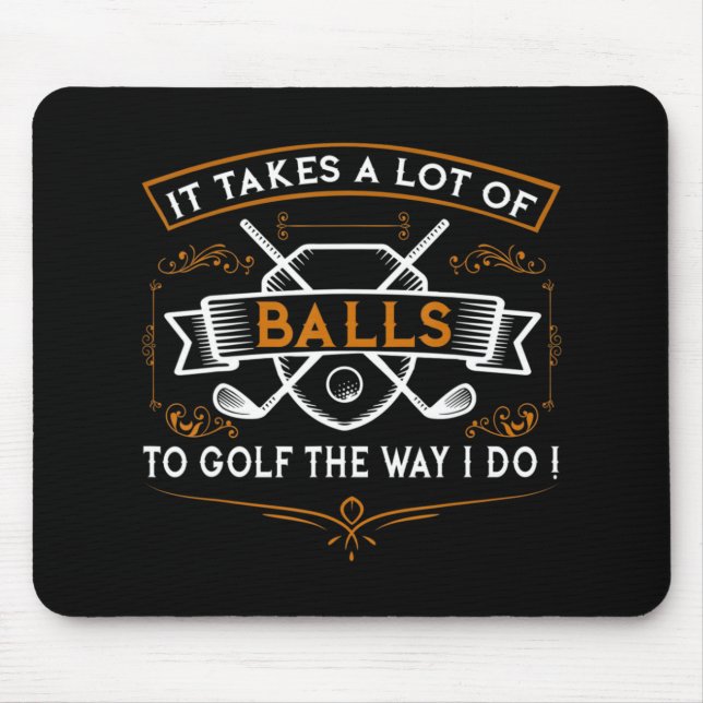 Mousepad Golfe Divertido Que Leva Balls Xmas Ideia de Prese (Frente)