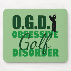 Mousepad Golfe engraçado verde obcecado