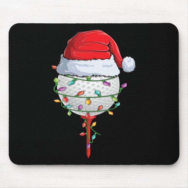 Mousepad Golfe Natal Pajama Divertido Feriado Golf Ball San (Frente)