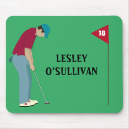 Mousepad Golfer Putando Bola Considerada Verde