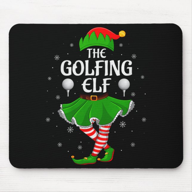 Mousepad Golfing Elf Christmas Family Girls Women Elf Squad (Frente)
