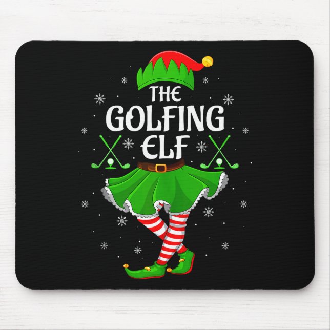 Mousepad Golfing Elf Christmas Girls Women Elf Squad Xmas F (Frente)