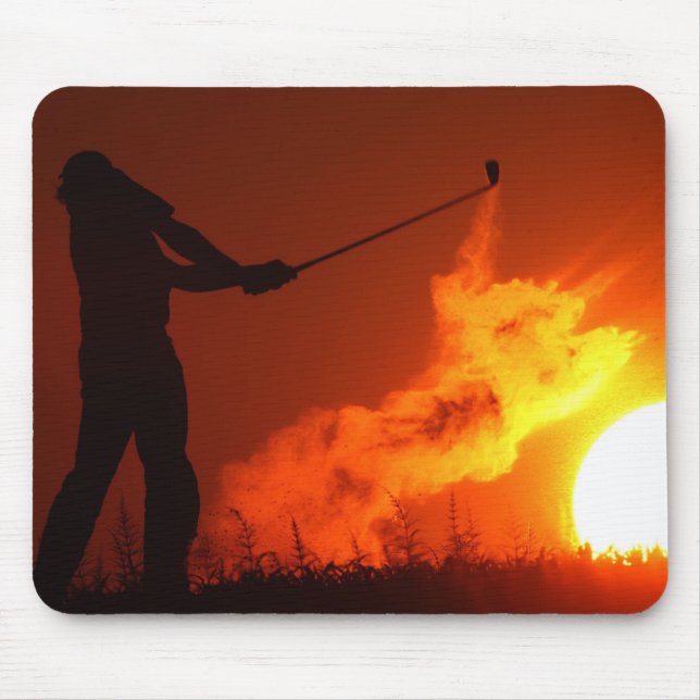 Mousepad Golfing no por do sol (Frente)