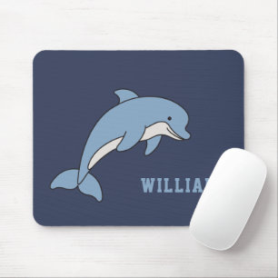 Mousepad Golfinho Nome Personalizado de Volta às Aulas