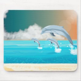 Mousepad golfinho saltando no oceano