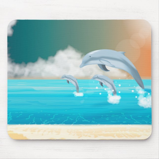 Mousepad golfinho saltando no oceano (Frente)