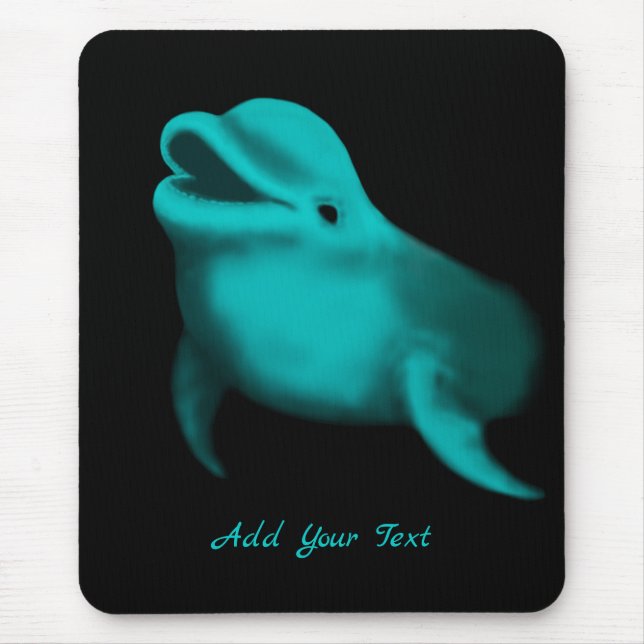 Mousepad Golfinho Sortudo - Adicione seu texto (Frente)