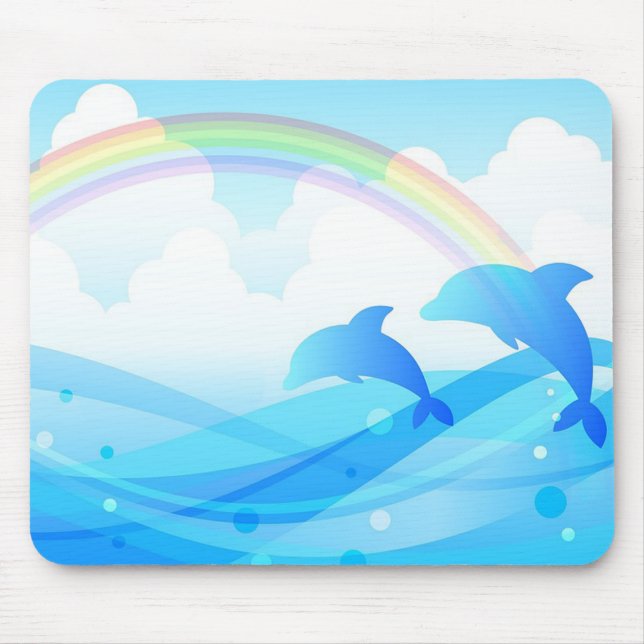 Mousepad Golfinhos e arco-íris (Frente)