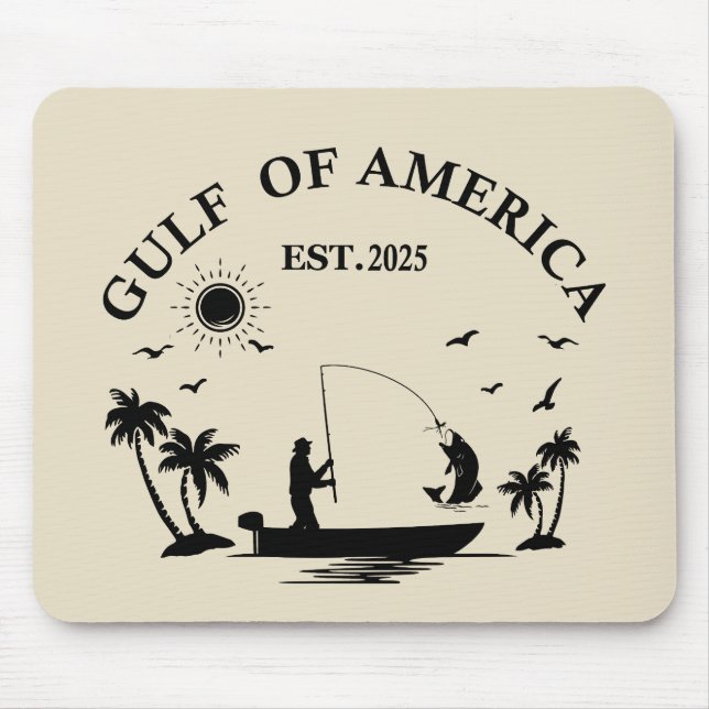 Mousepad Golfo da América Polo de pesca patriótico american (Frente)
