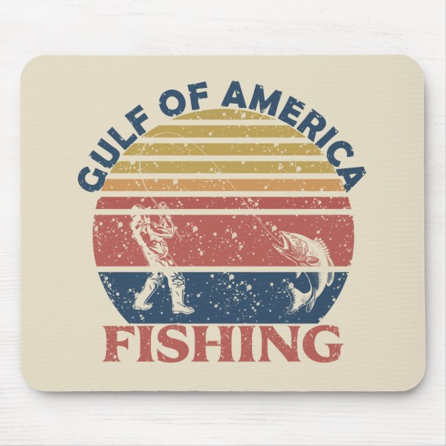 Mousepad Golfo da América polo de pesca patriótico american (Frente)