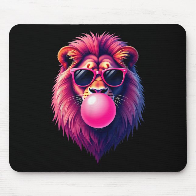 Mousepad Goma-Bolha Lion Rosa Piscando (Frente)