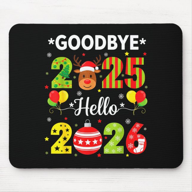 Mousepad Goodbye 2025 Hello 2026 Happy New Year Christmas P (Frente)