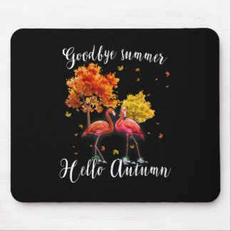 Mousepad Goodbye Summer Hello Autumn Maple Flamingo Leaf Fa
