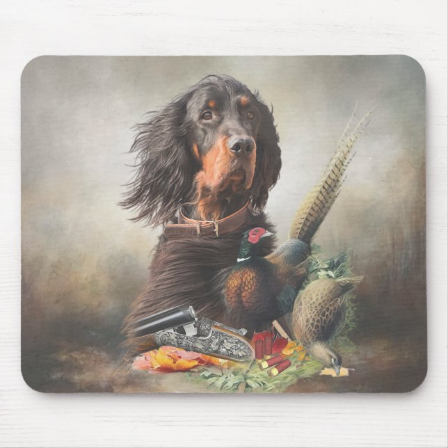 Mousepad Gordon Setters , Paixão por Aves , Arte (Frente)