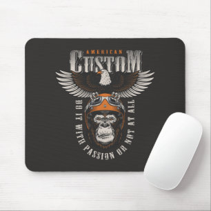 Mousepad Gorila Americano Motoqueiro Vintage Águia