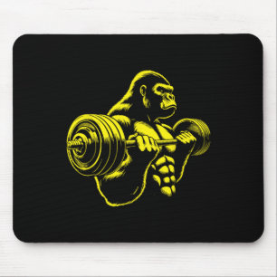 Mousepad Gorila Macaco Academia Levantamento de Peso Muscul