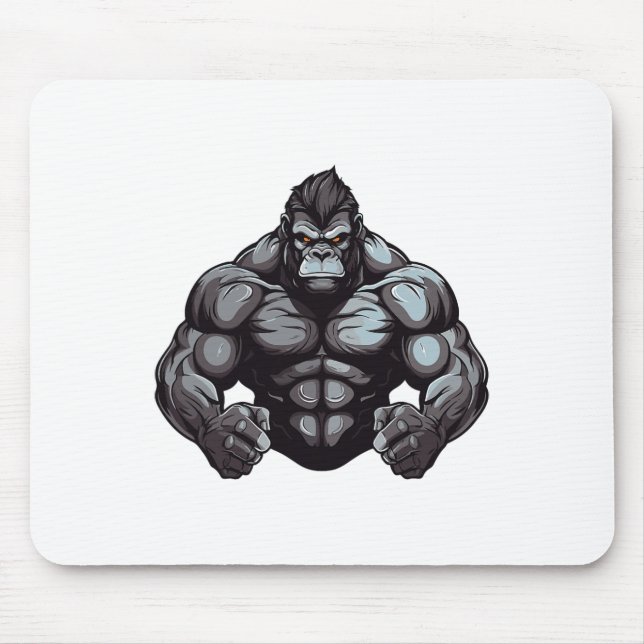Mousepad Gorilla Beast Bodybuilder Workout Gym Bodybuilding (Frente)
