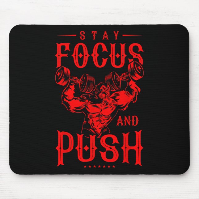 Mousepad Gorilla Beast Quote Workout Malhação Bodybuilding  (Frente)