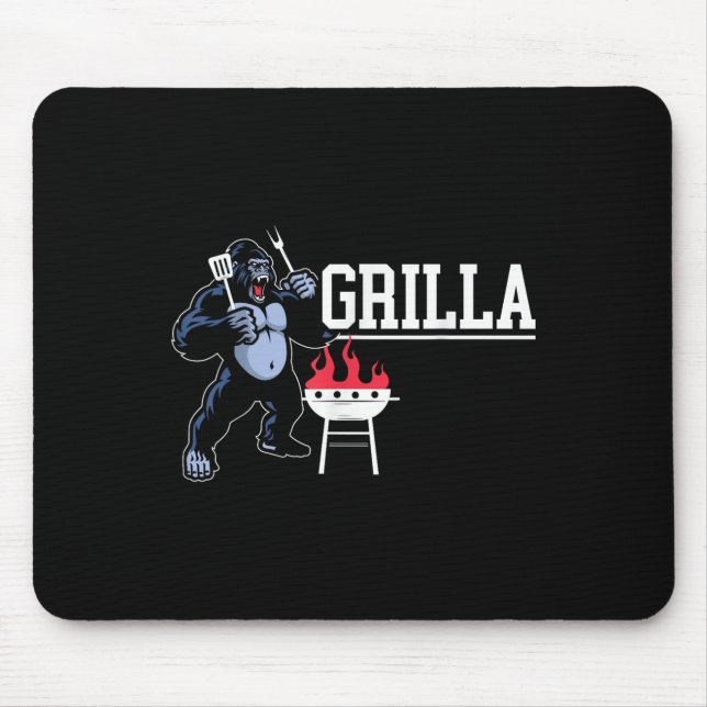 Mousepad Gorilla Churrasco Grilla Griling Grillmaster Barbe (Frente)
