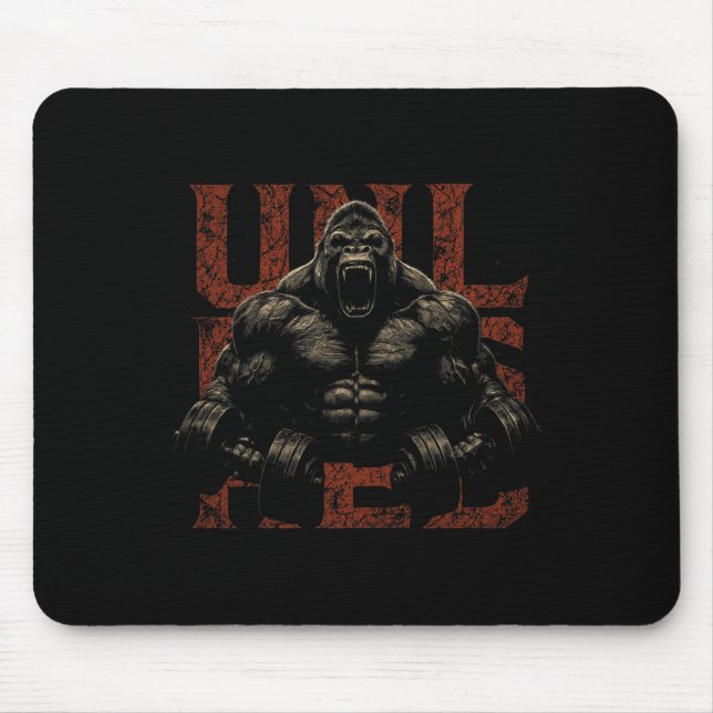 Mousepad Gorilla Monkey Gym Wear Bodybuilding Workout Motiv (Frente)