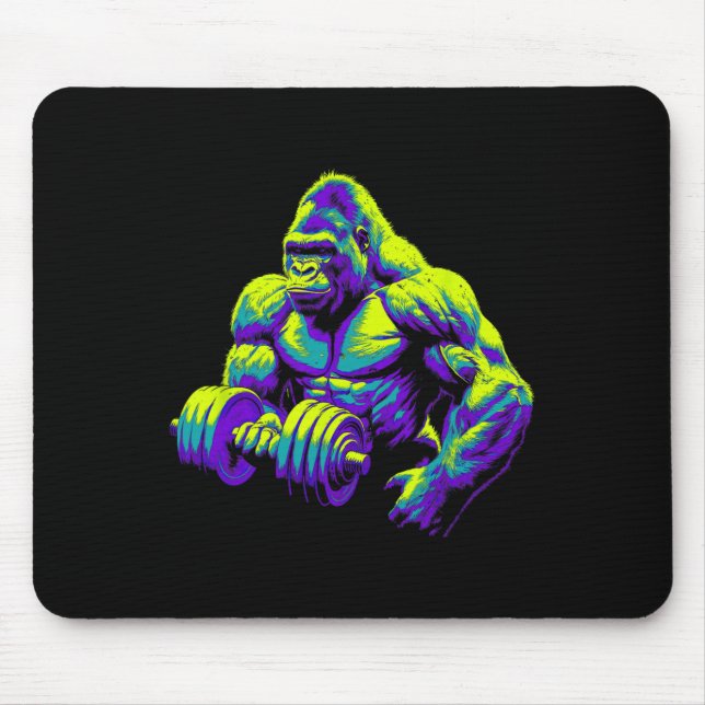 Mousepad Gorilla Monkey Gym Wear Bodybuilding Workout Motiv (Frente)